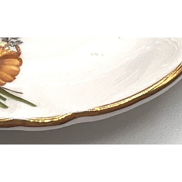 Royal Windsor England White Trinket Dish Yellow Floral Gold Rim Fine Bone China - Picture 13 of 13